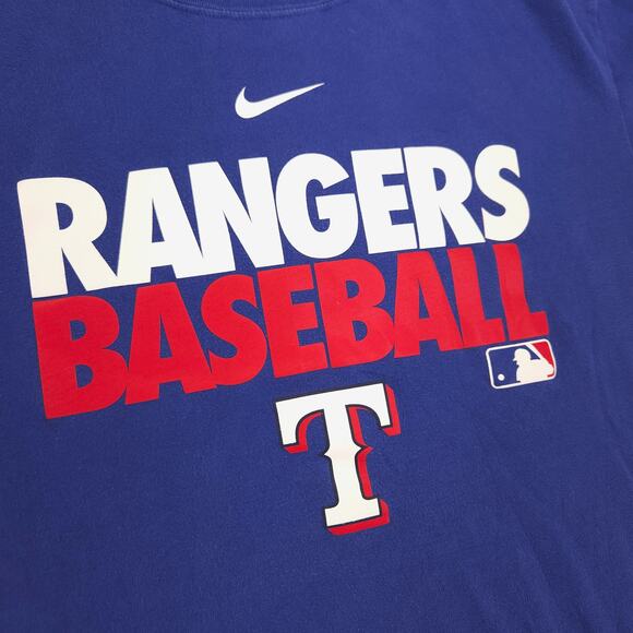 Nike Texas Rangers Casual Graphic Cew Neck Baseball T Shirt Mens Size L Blue - Picture 4 of 10
